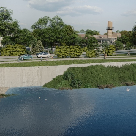 Vue depuis le quai - Cité à Mâcon